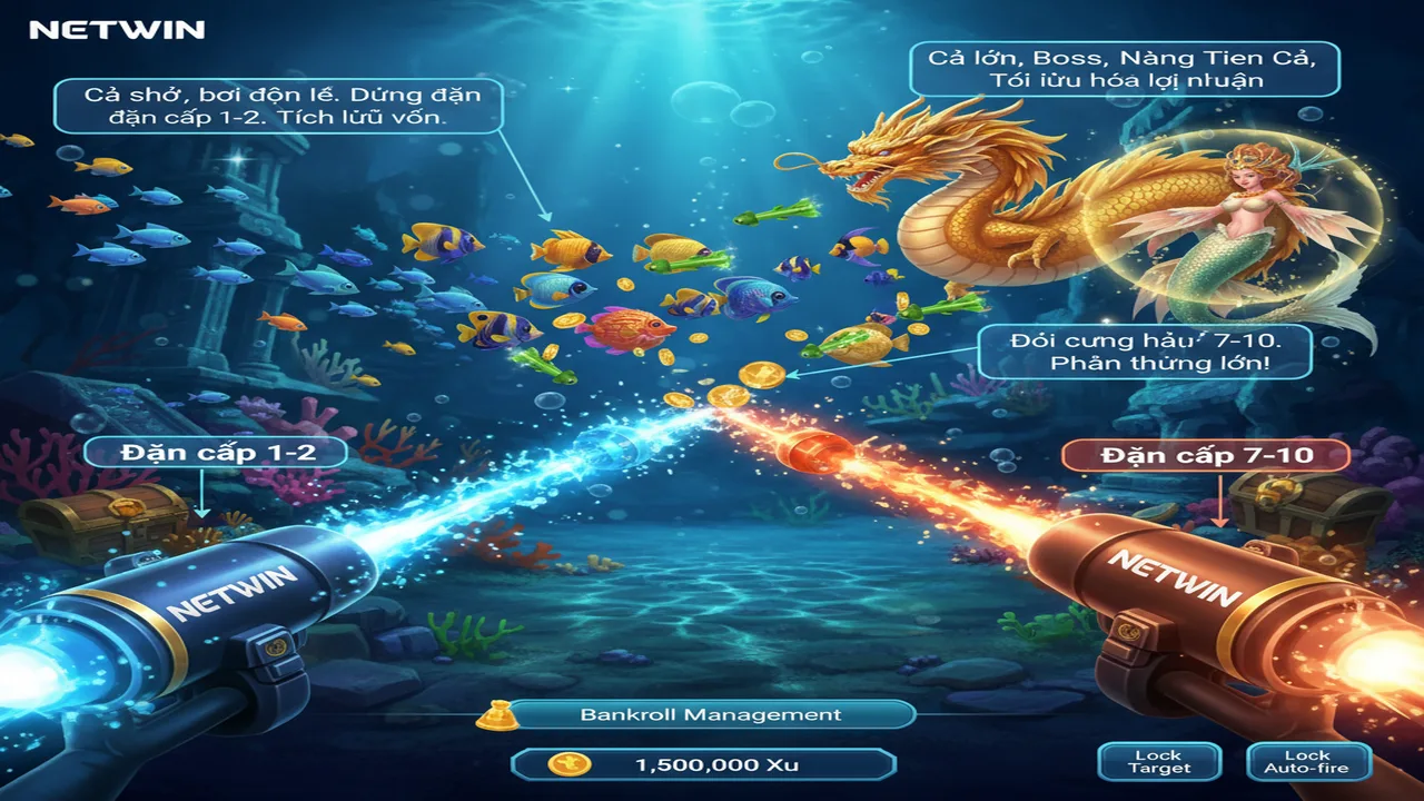 Cách chọn đạn Bắn Cá tối ưu để tiết kiệm xu Netwin