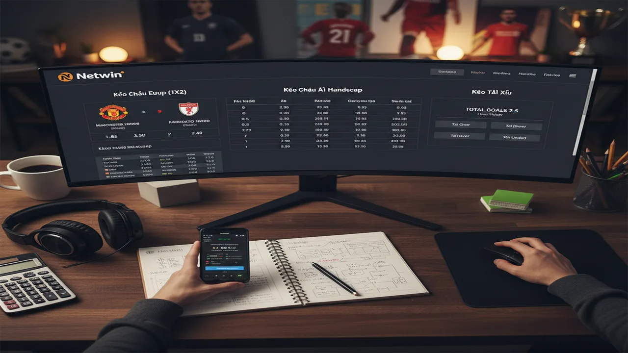 Cách đọc kèo bóng đá Châu Á, Châu Âu, Tài Xỉu Netwin
